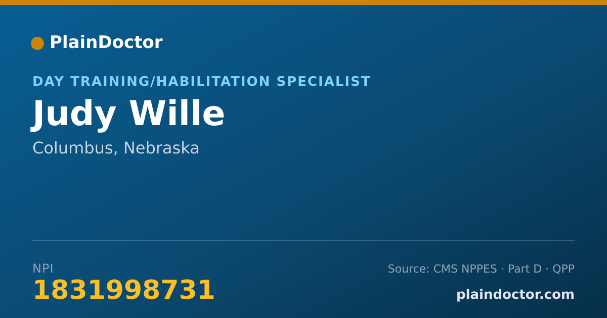 Shareable card for Judy Wille - Day Training/Habilitation Specialist, Columbus, NE