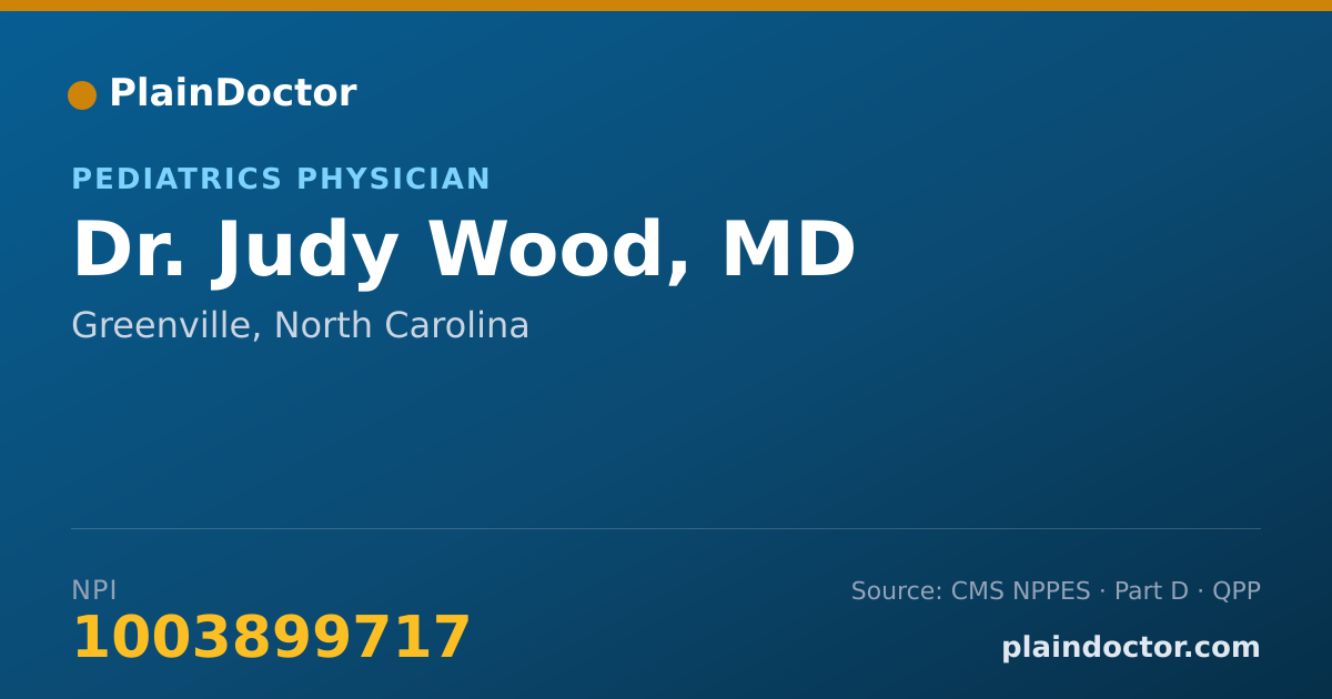 Shareable card for Judy Wood, MD - Pediatrics Physician, Greenville, NC
