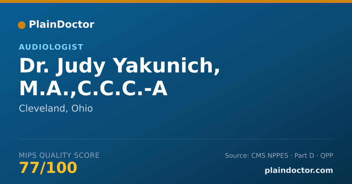 Shareable card for Judy Yakunich, M.A.,C.C.C.-A - Audiologist, Cleveland, OH