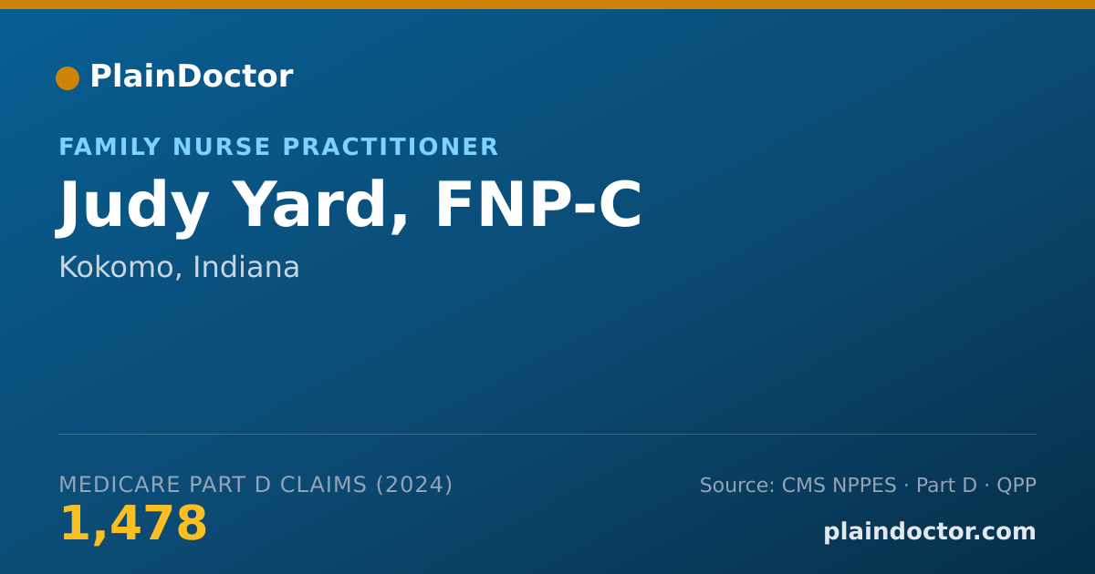Shareable card for Judy Yard, FNP-C - Family Nurse Practitioner, Kokomo, IN