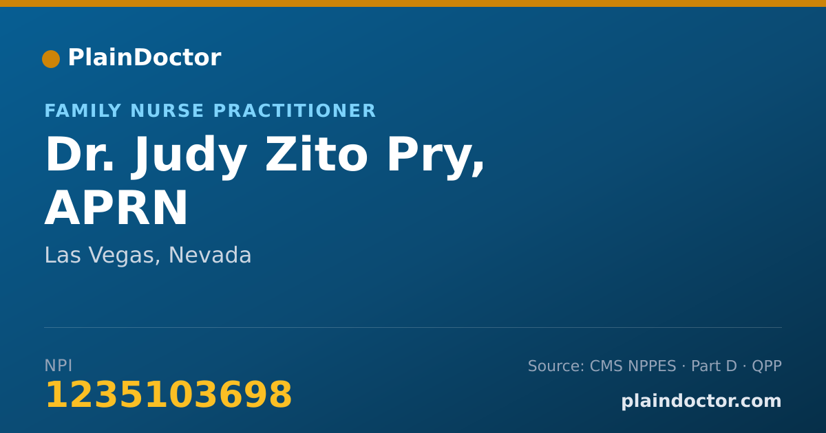 Shareable card for Judy Zito Pry, APRN - Family Nurse Practitioner, Las Vegas, NV