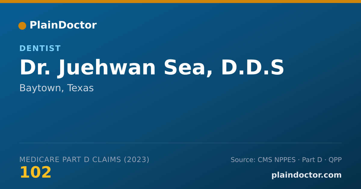 Shareable card for Juehwan Sea, D.D.S - Dentist, Baytown, TX