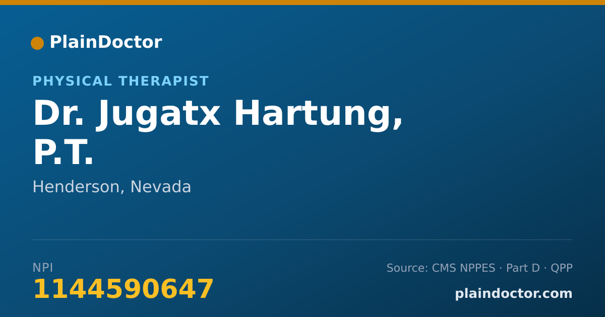 Shareable card for Jugatx Hartung, P.T. - Physical Therapist, Henderson, NV