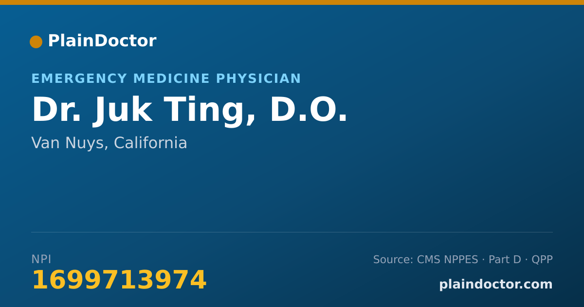 Shareable card for Juk Ting, D.O. - Emergency Medicine Physician, Van Nuys, CA