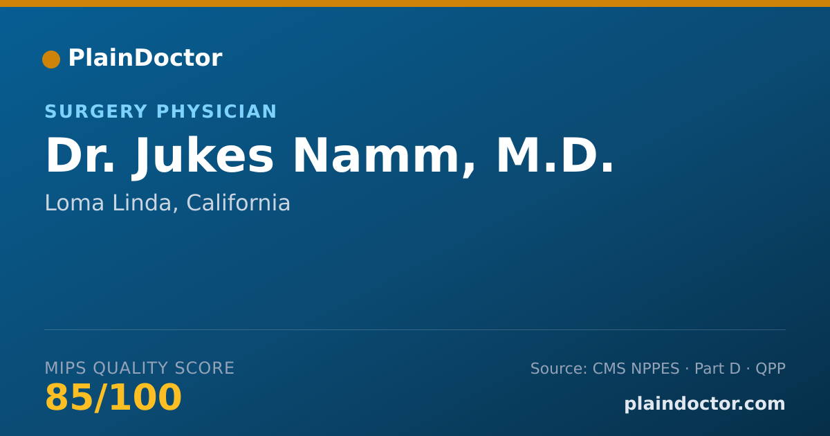 Shareable card for Jukes Namm, M.D. - Surgery Physician, Loma Linda, CA