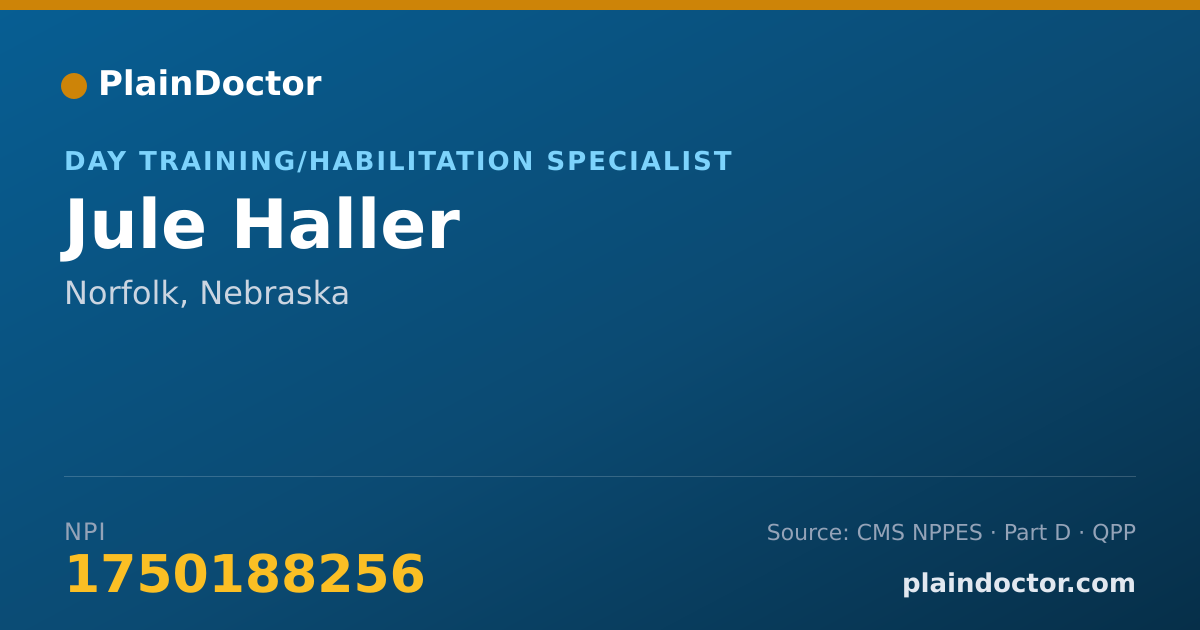 Shareable card for Jule Haller - Day Training/Habilitation Specialist, Norfolk, NE