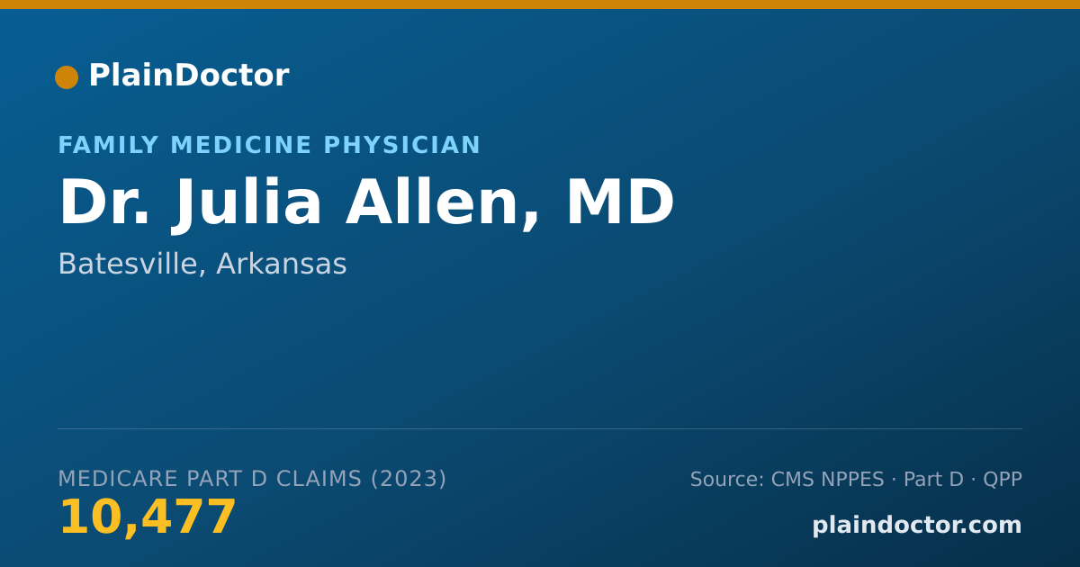 Shareable card for Julia Allen, MD - Family Medicine Physician, Batesville, AR