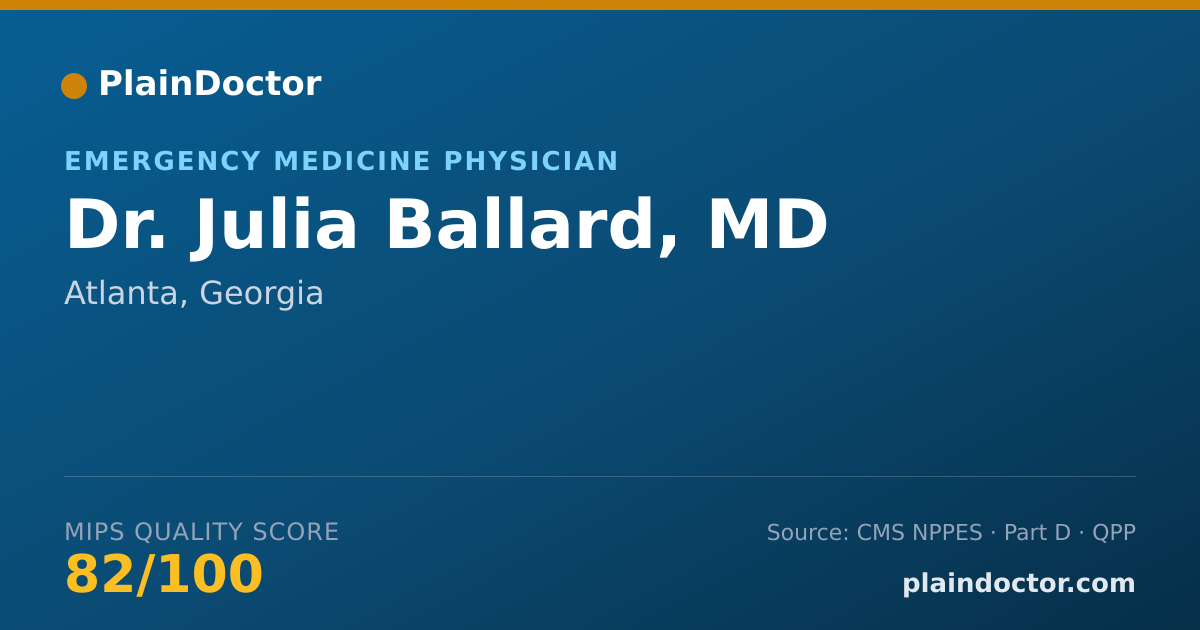 Shareable card for Julia Ballard, MD - Emergency Medicine Physician, Atlanta, GA