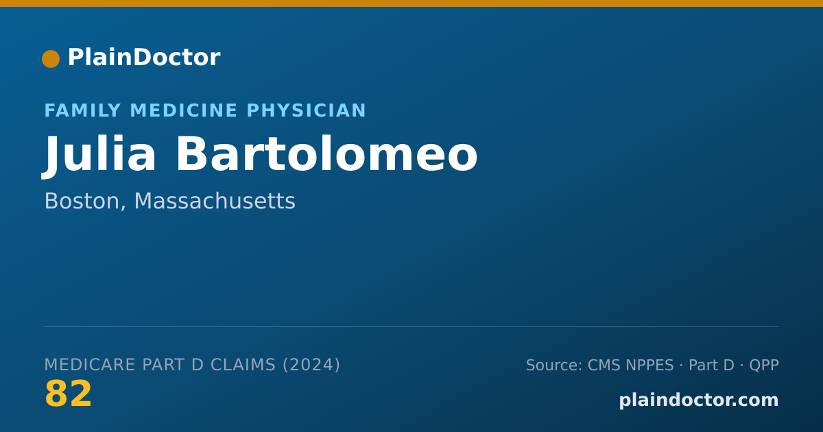 Shareable card for Julia Bartolomeo - Family Medicine Physician, Boston, MA