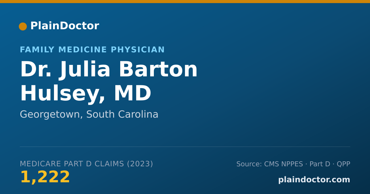 Shareable card for Julia Barton Hulsey, MD - Family Medicine Physician, Georgetown, SC