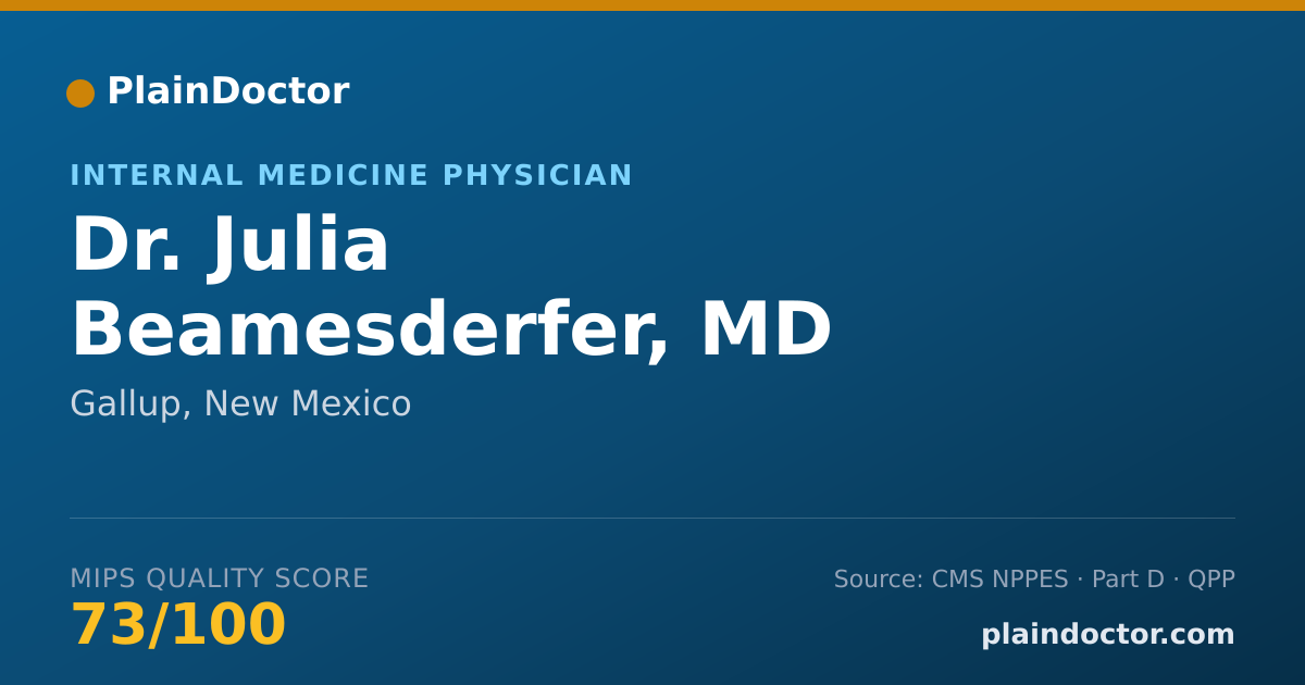 Shareable card for Julia Beamesderfer, MD - Internal Medicine Physician, Gallup, NM
