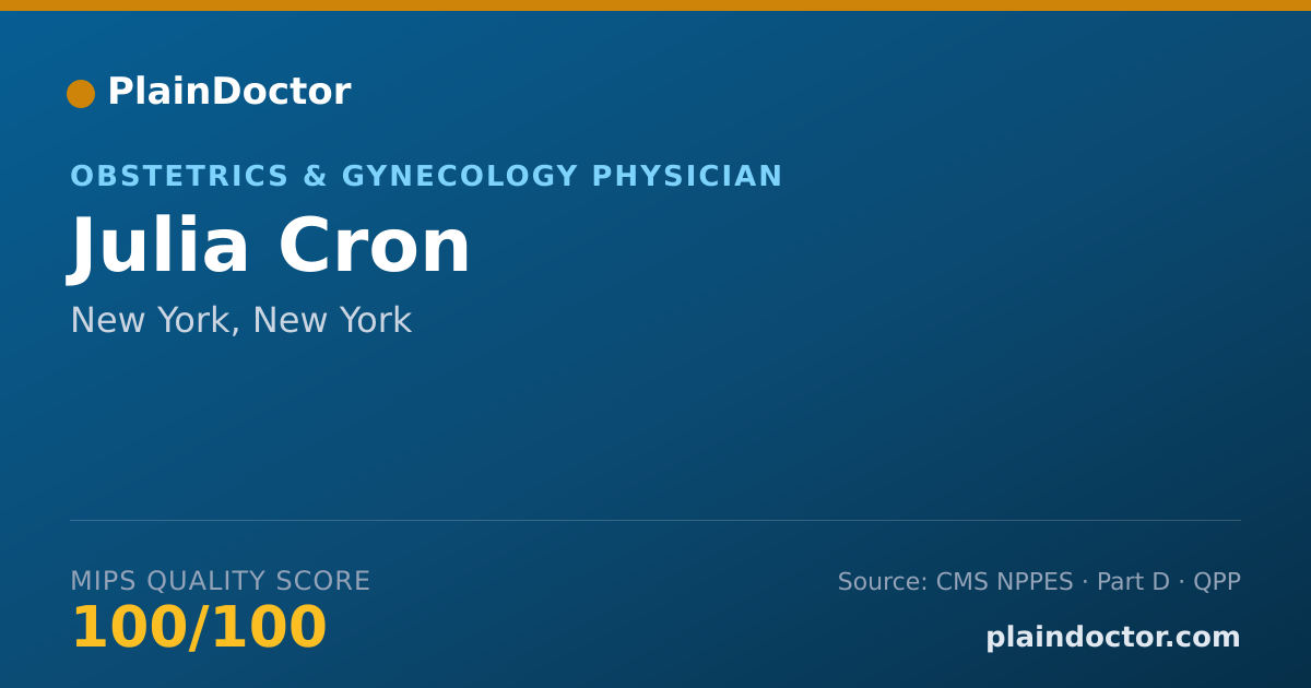 Shareable card for Julia Cron - Obstetrics & Gynecology Physician, New York, NY