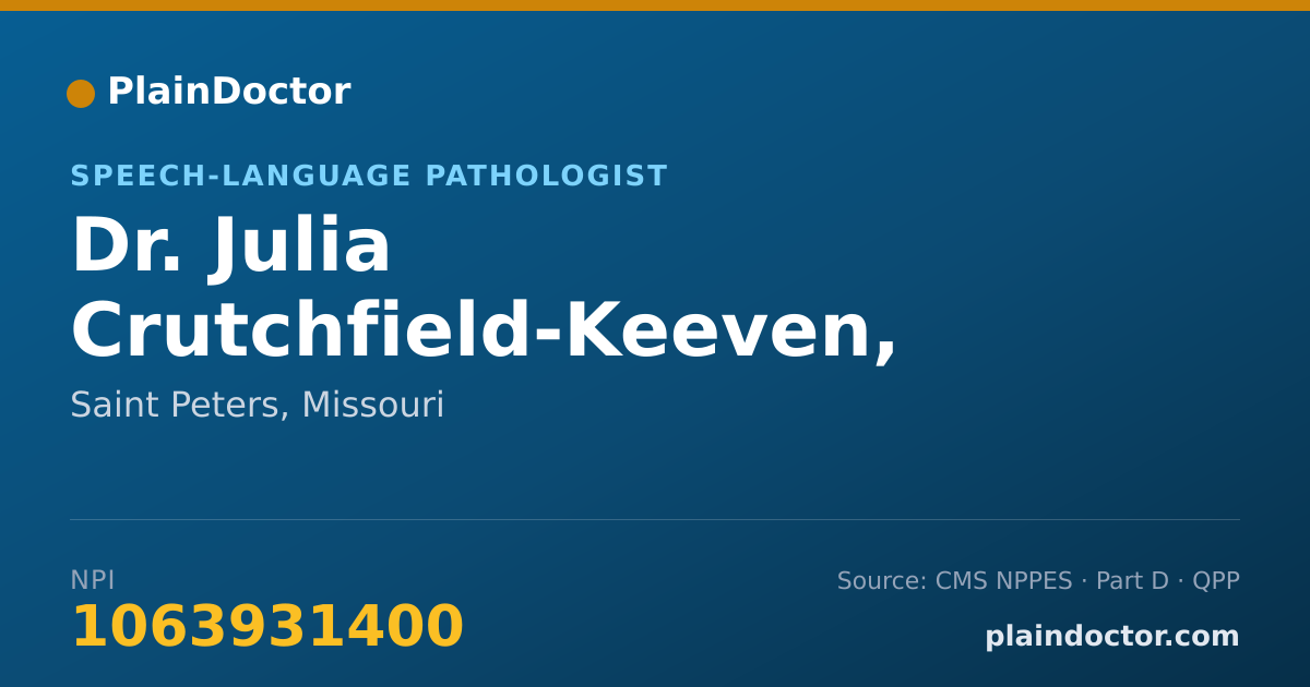Shareable card for Julia Crutchfield-Keeven, MHS - Speech-Language Pathologist, Saint Peters, MO