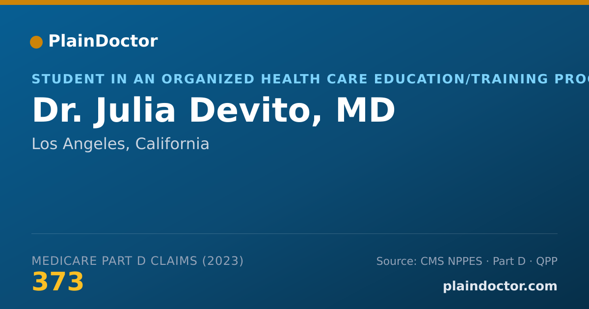 Shareable card for Julia Devito, MD - Student in an Organized Health Care Education/Training Program, Los Angeles, CA