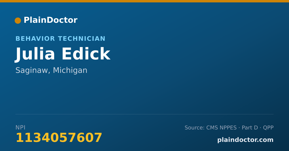 Shareable card for Julia Edick - Behavior Technician, Saginaw, MI