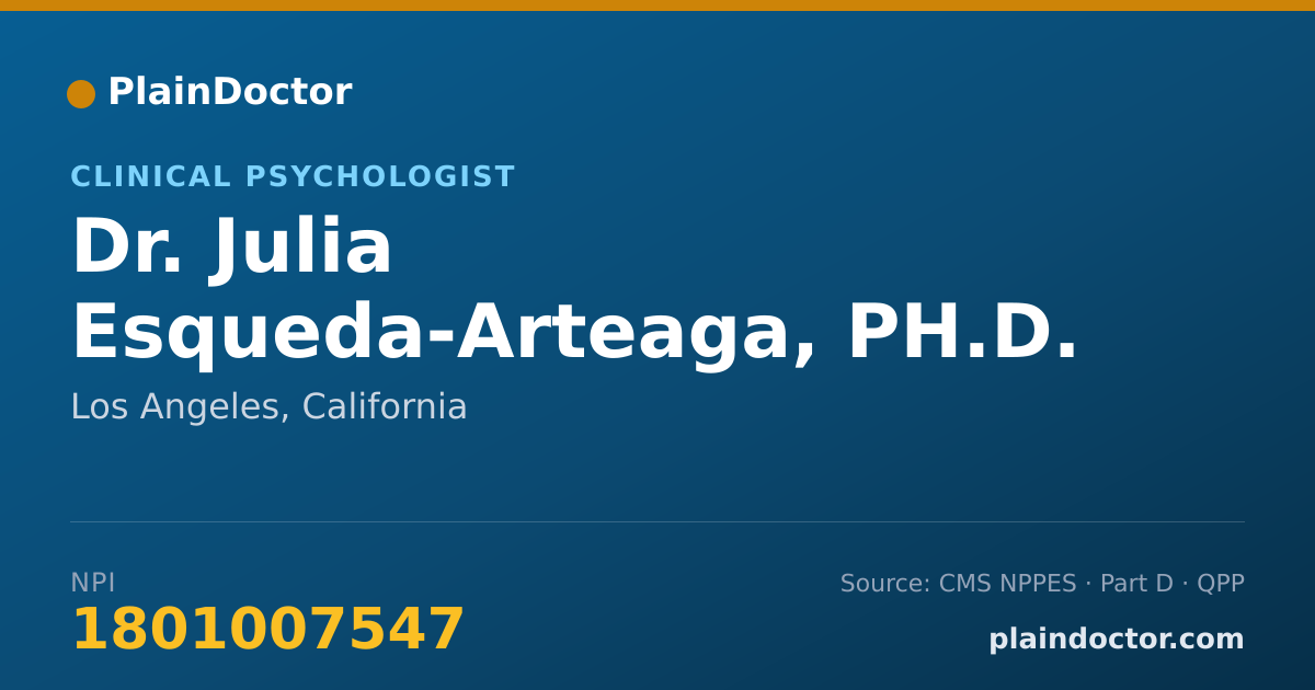 Shareable card for Julia Esqueda-Arteaga, PH.D. - Clinical Psychologist, Los Angeles, CA