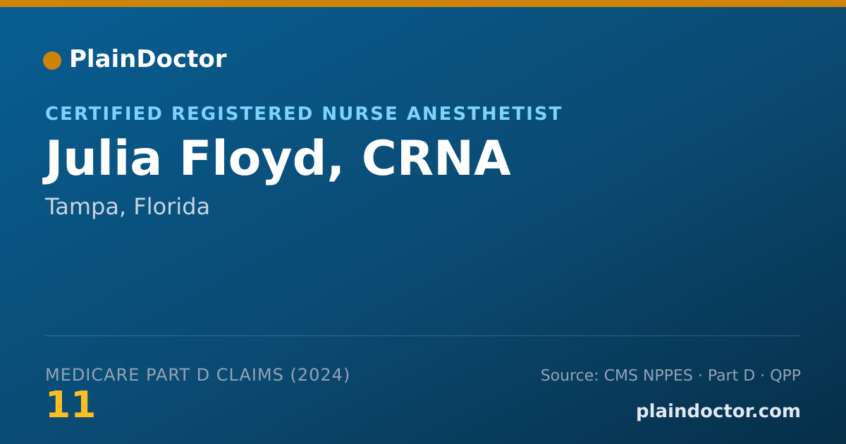 Shareable card for Julia Floyd, CRNA - Certified Registered Nurse Anesthetist, Tampa, FL