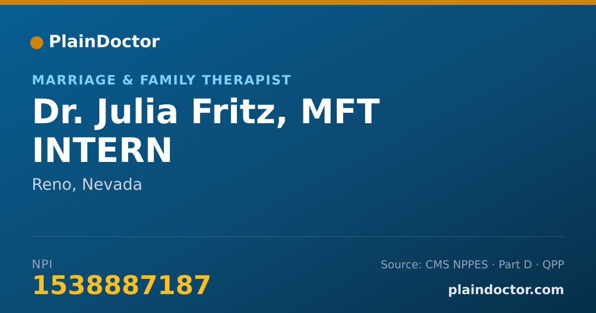 Shareable card for Julia Fritz, MFT INTERN - Marriage & Family Therapist, Reno, NV