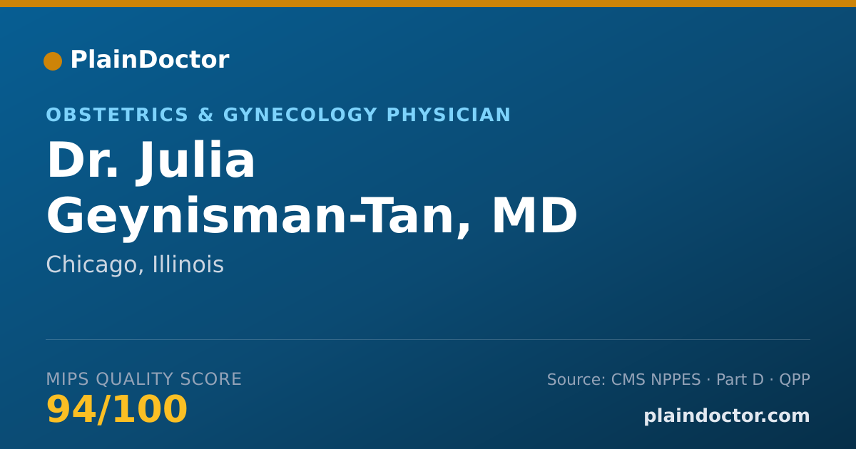Shareable card for Julia Geynisman-Tan, MD - Obstetrics & Gynecology Physician, Chicago, IL
