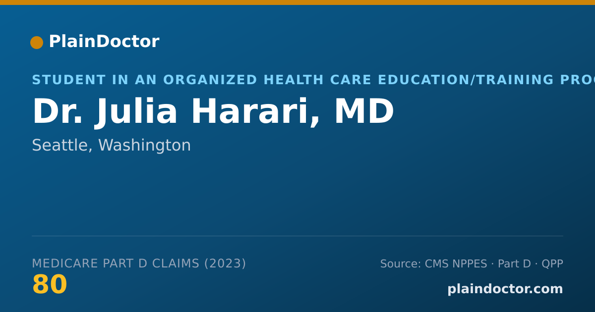 Shareable card for Julia Harari, MD - Student in an Organized Health Care Education/Training Program, Seattle, WA