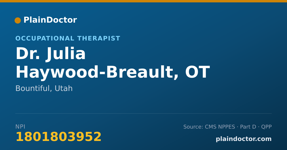 Shareable card for Julia Haywood-Breault, OT - Occupational Therapist, Bountiful, UT