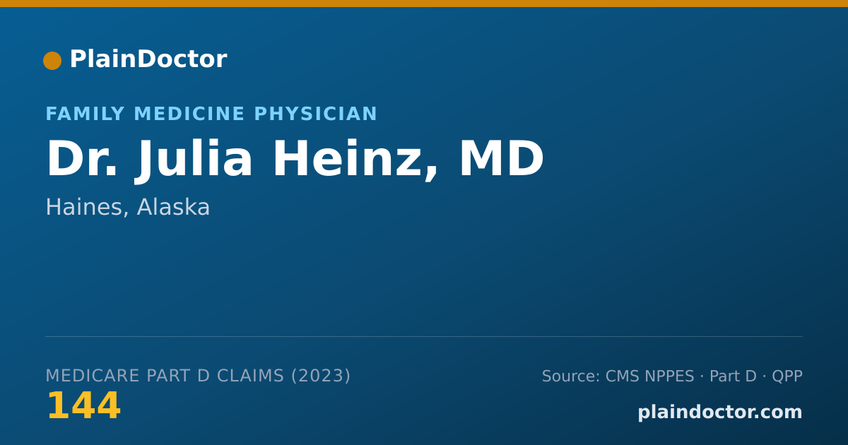 Shareable card for Julia Heinz, MD - Family Medicine Physician, Haines, AK