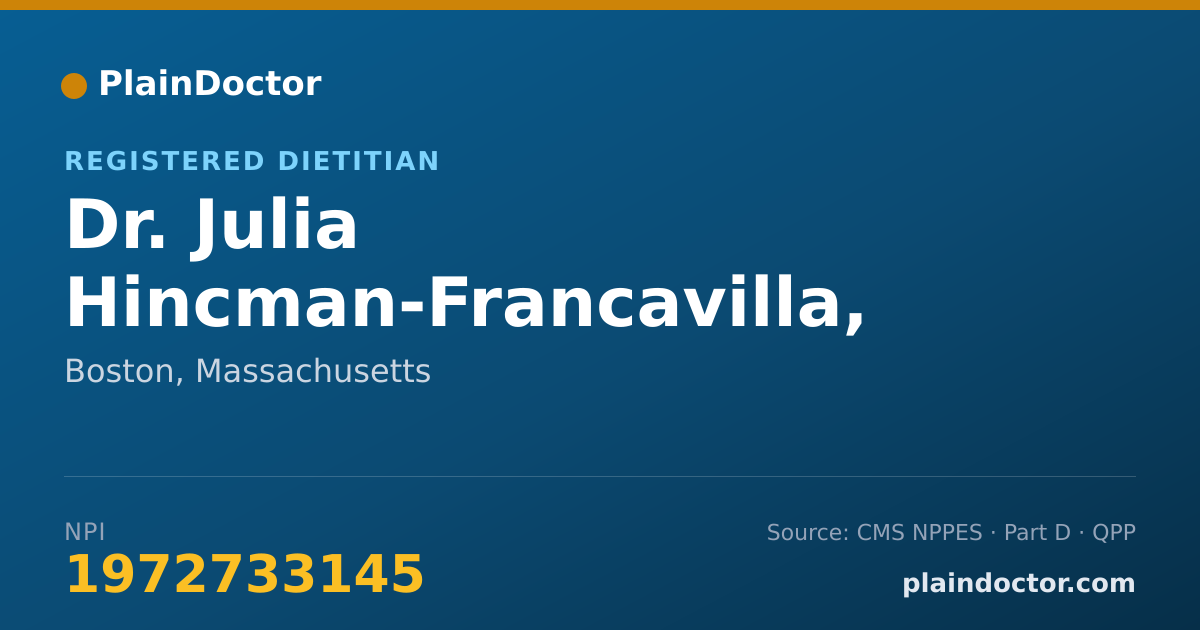 Shareable card for Julia Hincman-Francavilla, M.S., R.D., L.D.N. - Registered Dietitian, Boston, MA