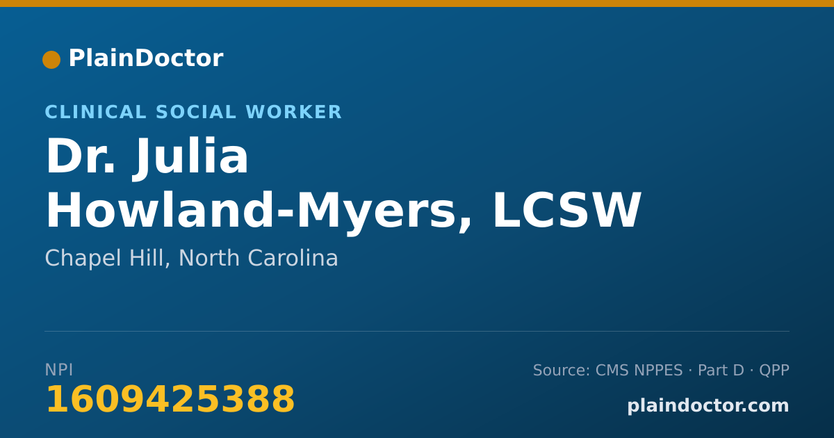 Shareable card for Julia Howland-Myers, LCSW - Clinical Social Worker, Chapel Hill, NC