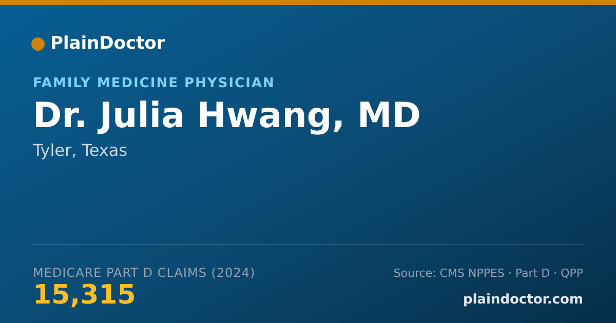 Shareable card for Julia Hwang, MD - Family Medicine Physician, Tyler, TX