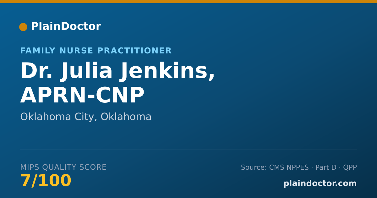 Shareable card for Julia Jenkins, APRN-CNP - Family Nurse Practitioner, Oklahoma City, OK