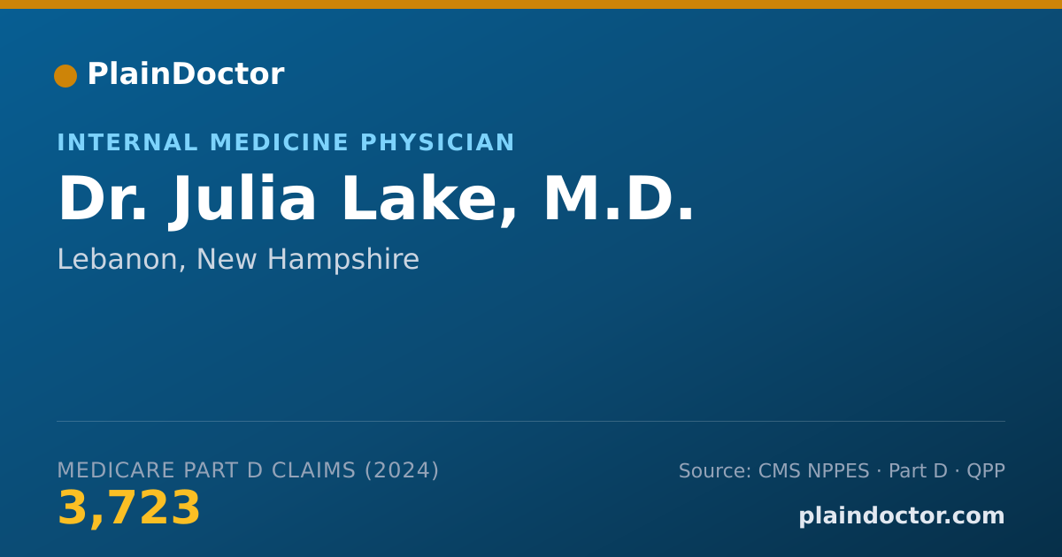 Shareable card for Julia Lake, M.D. - Student in an Organized Health Care Education/Training Program, Lebanon, NH