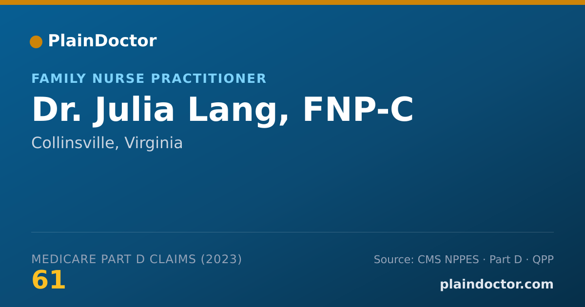 Shareable card for Julia Lang, FNP-C - Family Nurse Practitioner, Collinsville, VA
