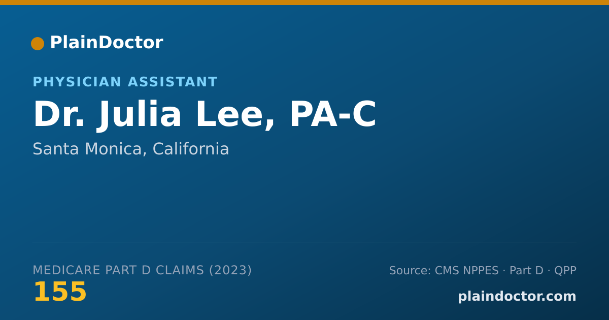 Shareable card for Julia Lee, PA-C - Physician Assistant, Santa Monica, CA