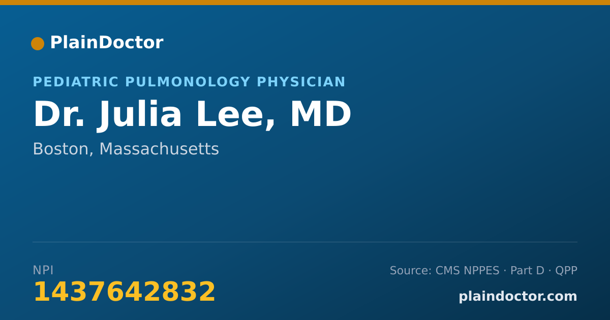 Shareable card for Julia Lee, MD - Pediatric Pulmonology Physician, Boston, MA