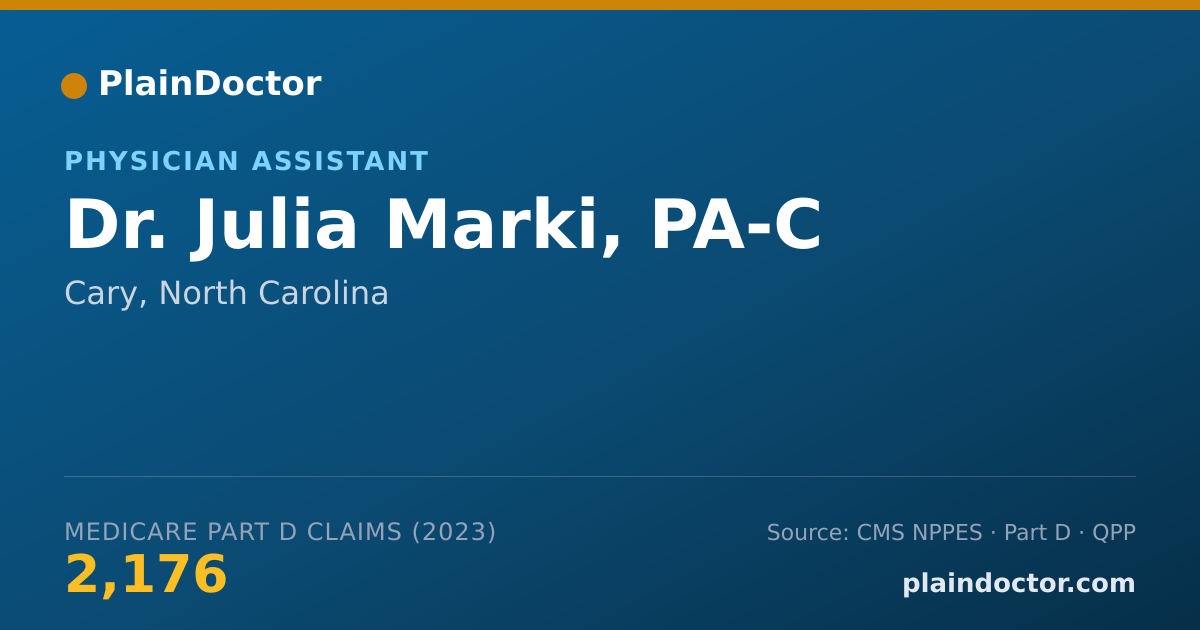 Shareable card for Julia Marki, PA-C - Physician Assistant, Cary, NC