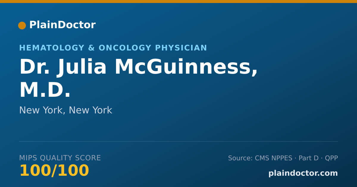 Shareable card for Julia McGuinness, M.D. - Hematology & Oncology Physician, New York, NY