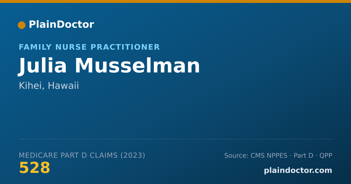 Shareable card for Julia Musselman - Family Nurse Practitioner, Kihei, HI