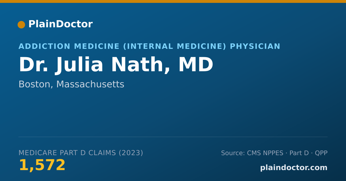 Shareable card for Julia Nath, MD - Addiction Medicine (Internal Medicine) Physician, Boston, MA