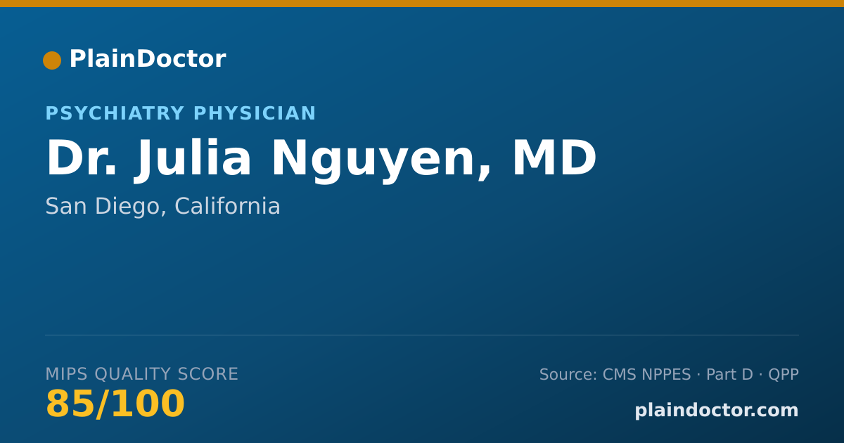 Shareable card for Julia Nguyen, MD - Psychiatry Physician, San Diego, CA