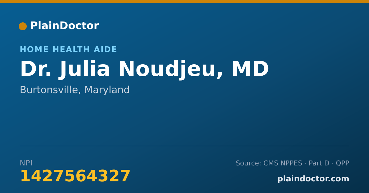 Shareable card for Julia Noudjeu, MD - Home Health Aide, Burtonsville, MD