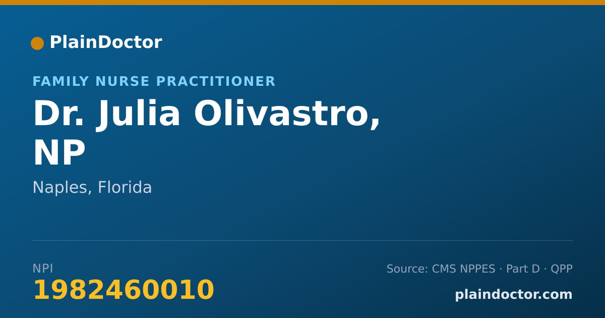 Shareable card for Julia Olivastro, NP - Family Nurse Practitioner, Naples, FL