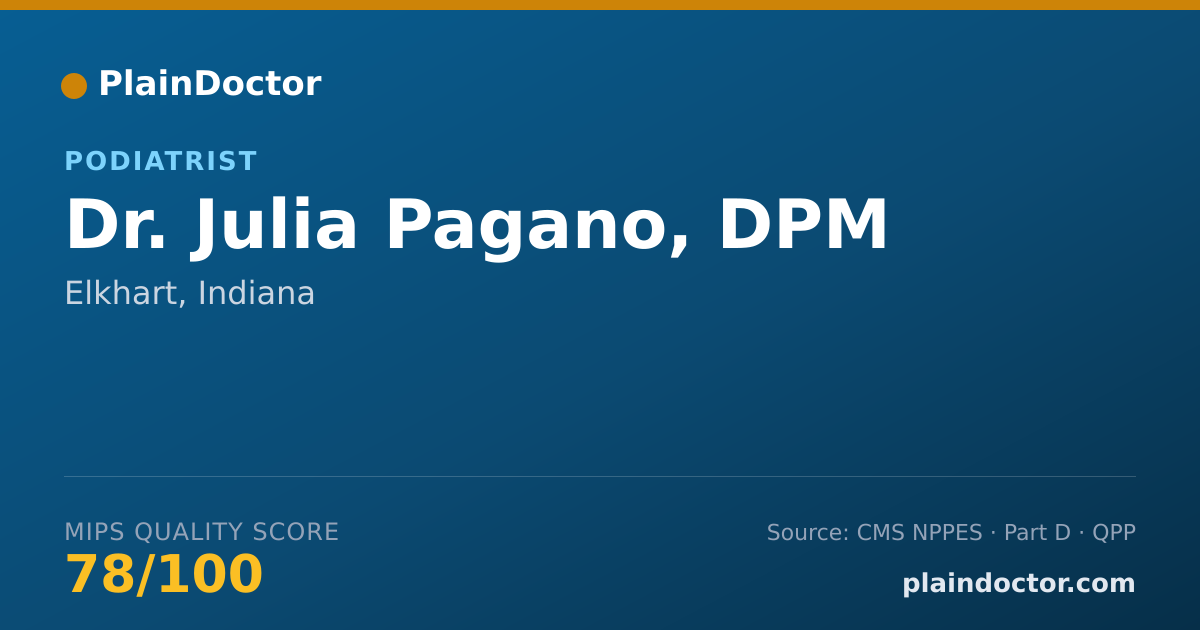 Shareable card for Julia Pagano, DPM - Podiatrist, Elkhart, IN