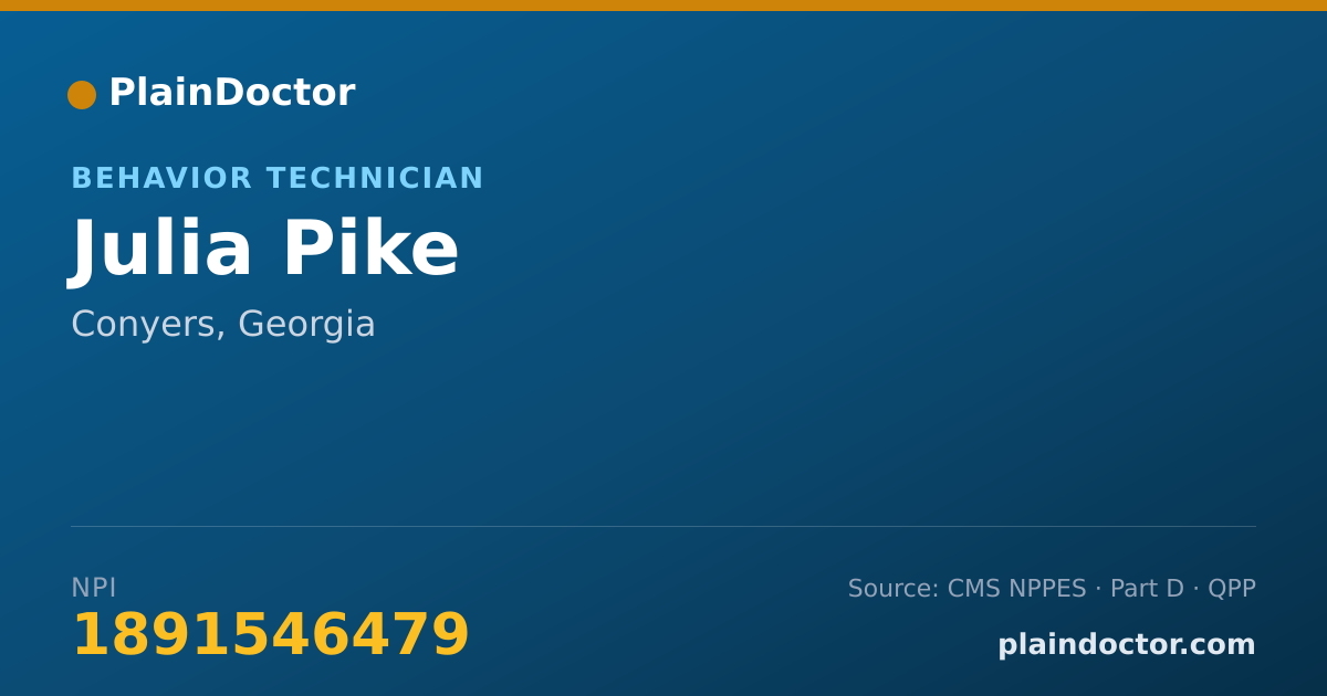 Shareable card for Julia Pike - Behavior Technician, Conyers, GA