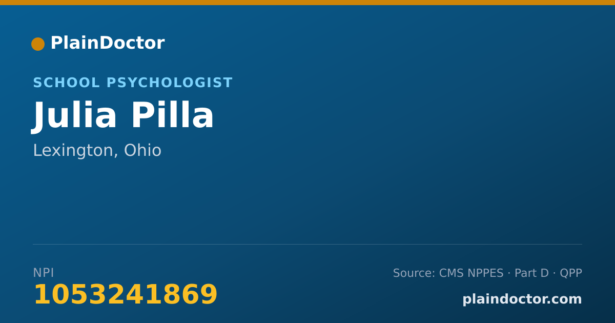 Shareable card for Julia Pilla - School Psychologist, Lexington, OH