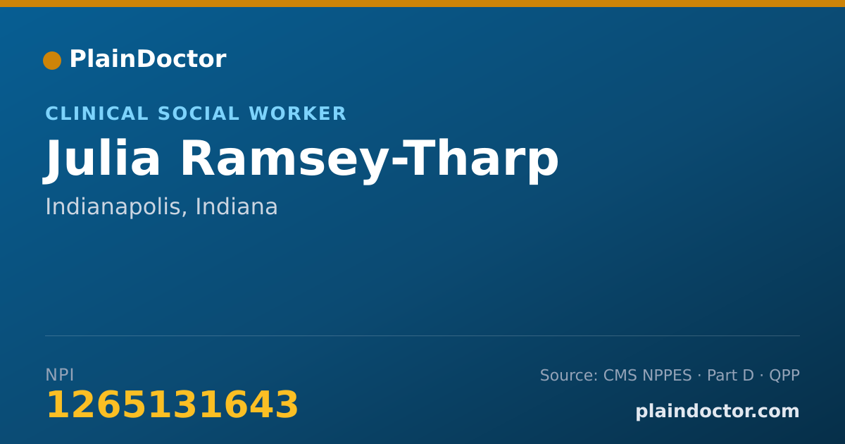 Shareable card for Julia Ramsey-Tharp - Clinical Social Worker, Indianapolis, IN