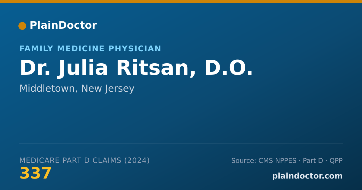 Shareable card for Julia Ritsan, D.O. - Family Medicine Physician, Middletown, NJ