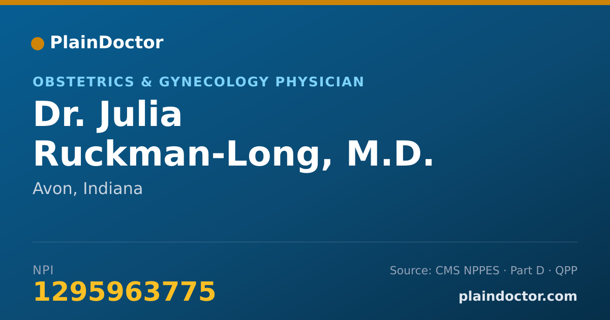 Shareable card for Julia Ruckman-Long, M.D. - Obstetrics & Gynecology Physician, Avon, IN