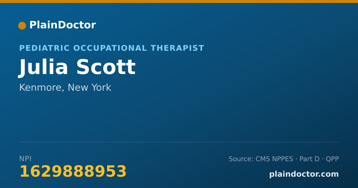 Shareable card for Julia Scott - Pediatric Occupational Therapist, Kenmore, NY