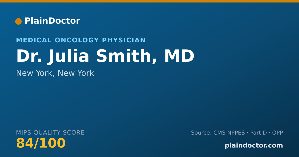 Shareable card for Julia Smith, MD - Medical Oncology Physician, New York, NY