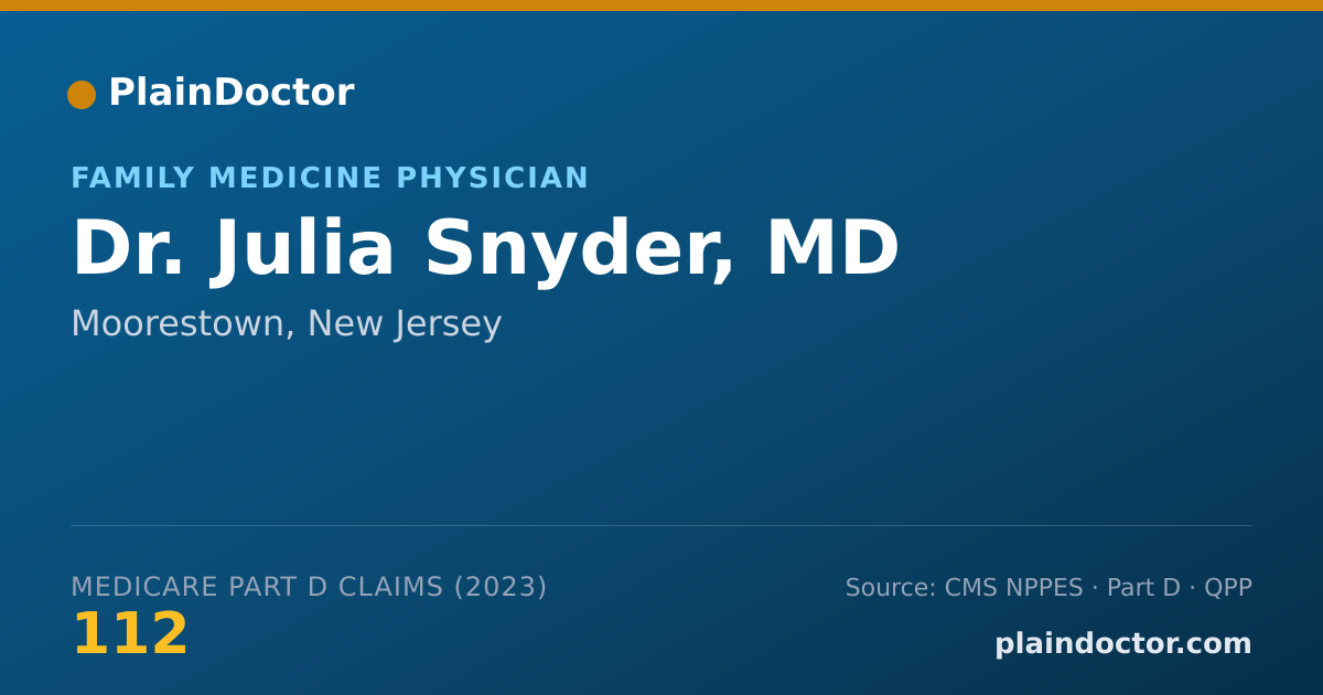 Shareable card for Julia Snyder, MD - Family Medicine Physician, Moorestown, NJ